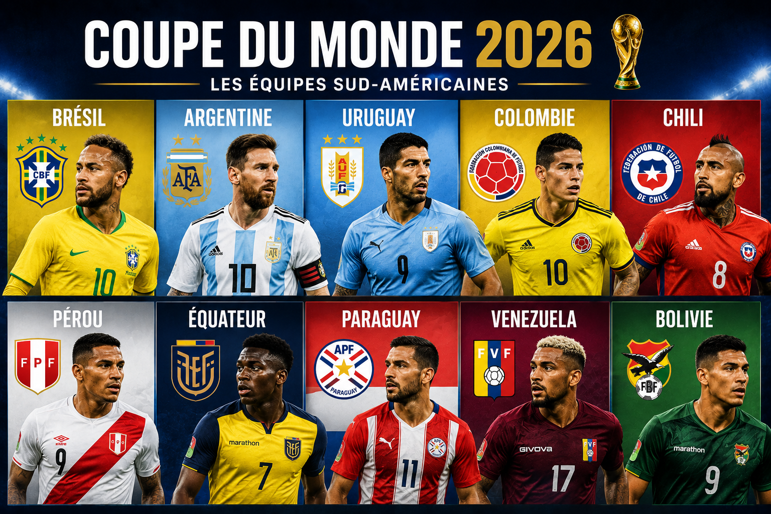 équipes sud-américaines Coupe du Monde 2026