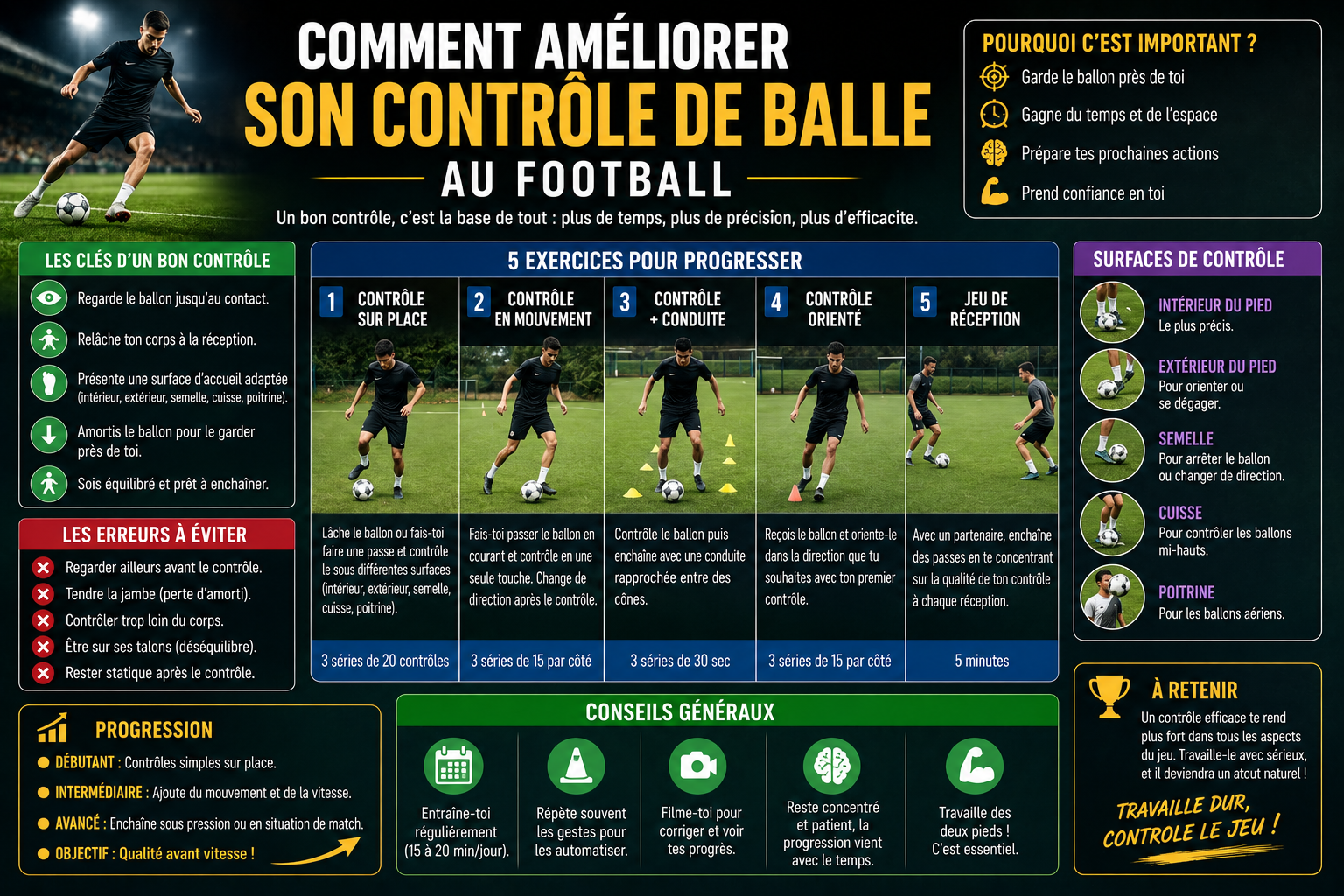 Comment améliorer son contrôle de balle au football