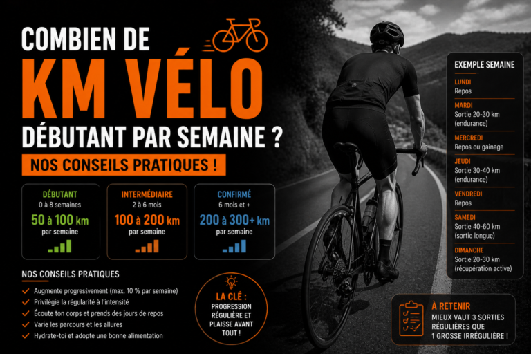 Combien de km vélo débutant par semaine