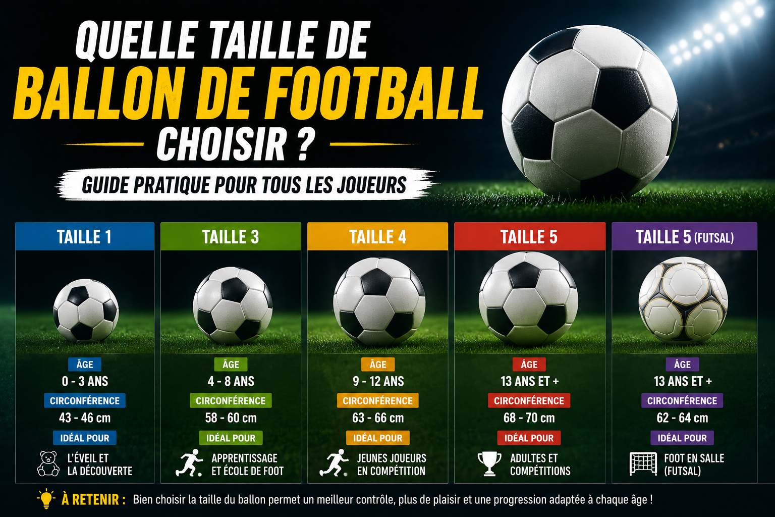 taille de ballon de football
