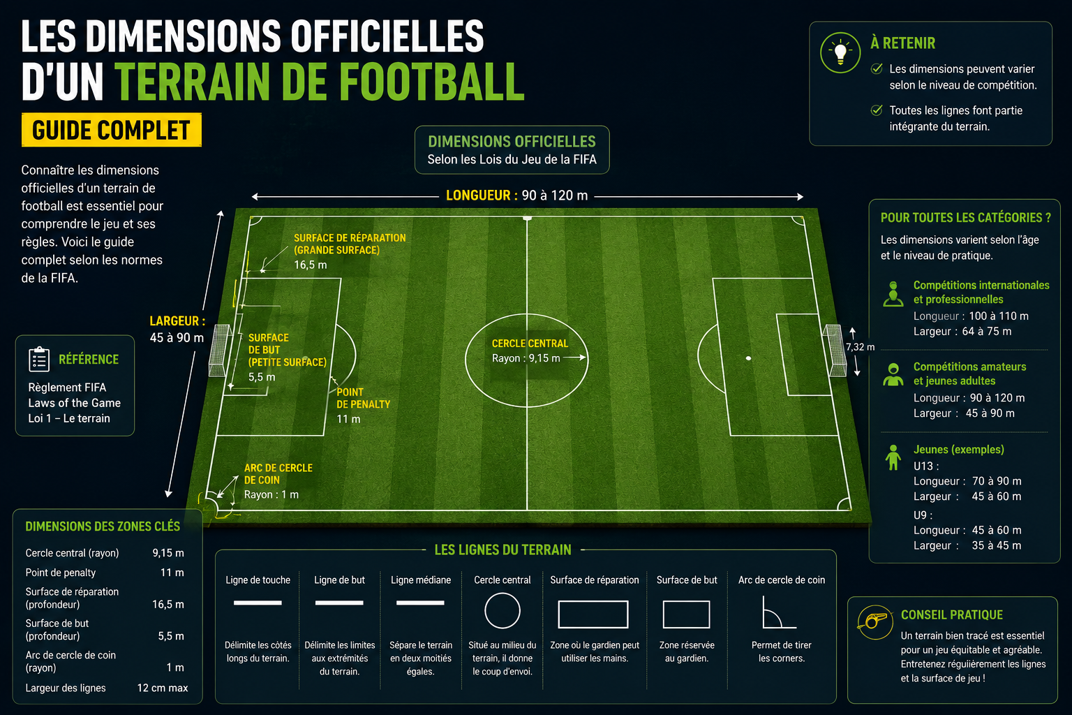 dimensions officielles d'un terrain de football