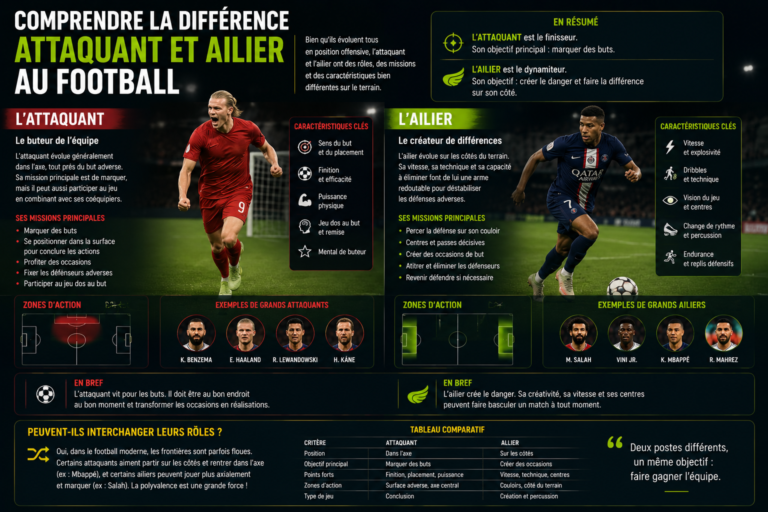 différence attaquant et ailier football