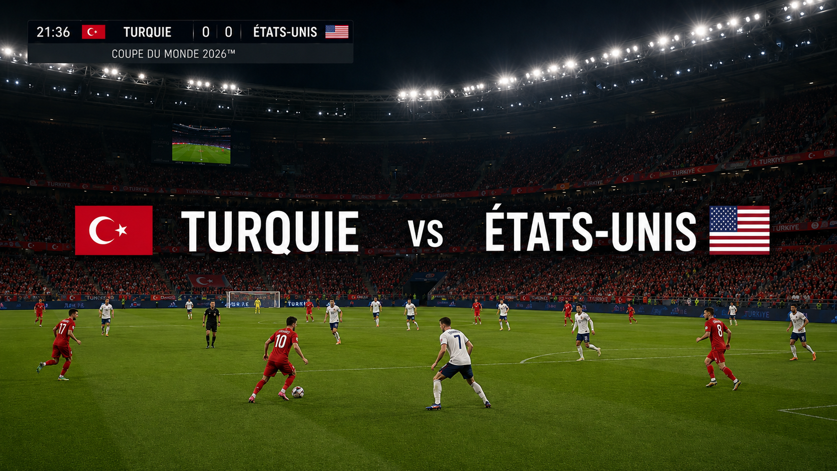 Lire la suite à propos de l’article Türkiye – USA : match en direct Coupe du Monde 2026