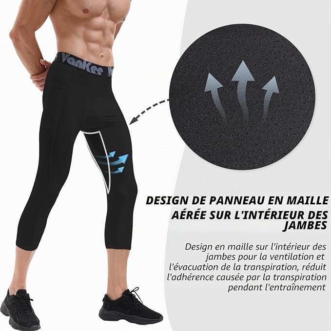 VAnkee pantalon de compression, collant pour basket pas cher